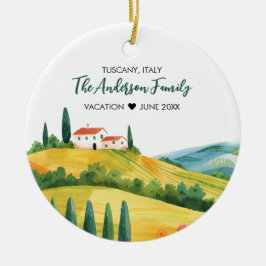 Schattigee Waterverf Illustratie van Toscane Itali Keramisch Ornament
