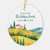 Schattigee Waterverf Illustratie van Toscane Itali Keramisch Ornament (Links)