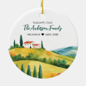 Schattigee Waterverf Illustratie van Toscane Itali Keramisch Ornament (Achterkant)