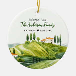 Schattigee Waterverf Illustratie van Toscane Itali Keramisch Ornament