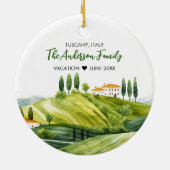 Schattigee Waterverf Illustratie van Toscane Itali Keramisch Ornament (Achterkant)