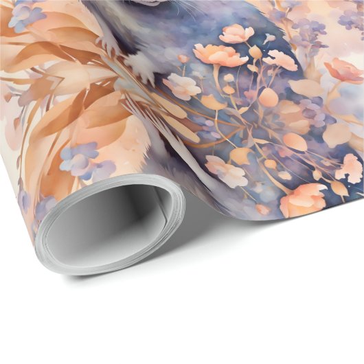 Schattigee waterverf-illustratie voor muizen cadeaupapier (Rol Hoek)