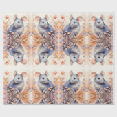 Schattigee waterverf-illustratie voor muizen cadeaupapier (Vlak)