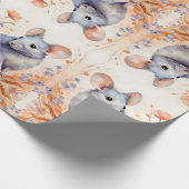 Schattigee waterverf-illustratie voor muizen cadeaupapier (Hoek)