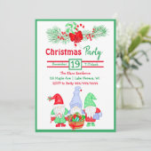 Schattigee Waterverf kabouters feestelijk kerstfee Kaart (Staand voorkant)