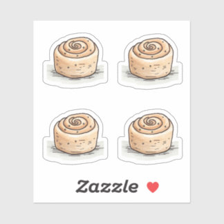 Schattigee Waterverf Kaneel Roll -Cut Vinyl Sticke Sticker