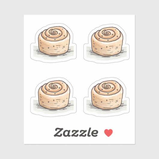 Schattigee Waterverf Kaneel Roll -Cut Vinyl Sticke Sticker (Vel)