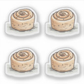 Schattigee Waterverf Kaneel Roll -Cut Vinyl Sticke Sticker (Voorkant)