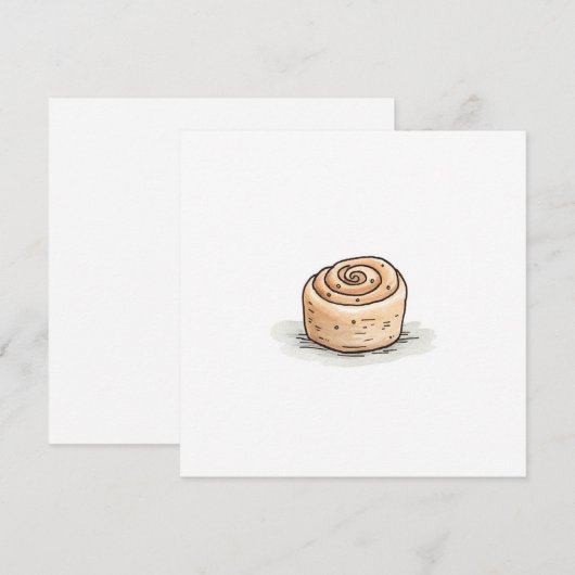 Schattigee Waterverf kaneelrol Feestdagenkaart (Voorkant / Achterkant)