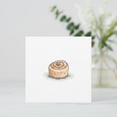 Schattigee Waterverf kaneelrol Feestdagenkaart (Staand voorkant)