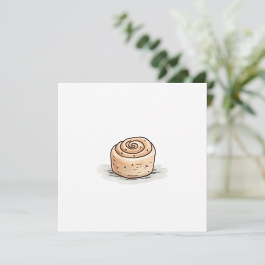 Schattigee Waterverf kaneelrol Feestdagenkaart (Staand voorkant)