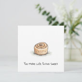  Schattigee Waterverf kaneelrol Feestdagenkaart (Staand voorkant)