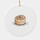 Schattigee Waterverf kaneelrol Keramisch Ornament (Achterkant)