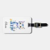 Schattigee waterverf kat (kitten) ontwerp bagagelabel (Voorkant horizontaal)