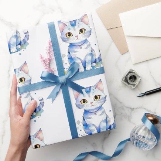 Schattigee waterverf kat (kitten) ontwerp cadeaupapier (Geschenken)