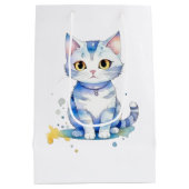 Schattigee waterverf kat (kitten) ontwerp medium cadeauzakje (Achterkant)