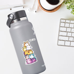 Schattigee Waterverf Katten, Cat Lady, Minimalisti Sticker