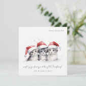 Schattigee Waterverf Katten Furry en Bright Christ Feestdagenkaart (Staand voorkant)
