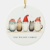 Schattigee Waterverf Katten Furry en Bright Christ Keramisch Ornament (Voorkant)