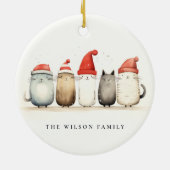 Schattigee Waterverf Katten Furry en Bright Christ Keramisch Ornament (Achterkant)