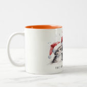 Schattigee Waterverf Katten Furry en Bright Christ Tweekleurige Koffiemok (Links)