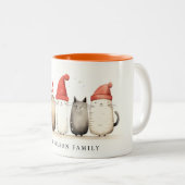 Schattigee Waterverf Katten Furry en Bright Christ Tweekleurige Koffiemok (Voorkant rechts)