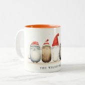 Schattigee Waterverf Katten Furry en Bright Christ Tweekleurige Koffiemok (Voorkant links)