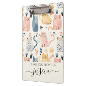 Schattigee waterverf katten script naam recept klembord (Links)