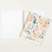 Schattigee waterverf katten script naam recept planner (Display)