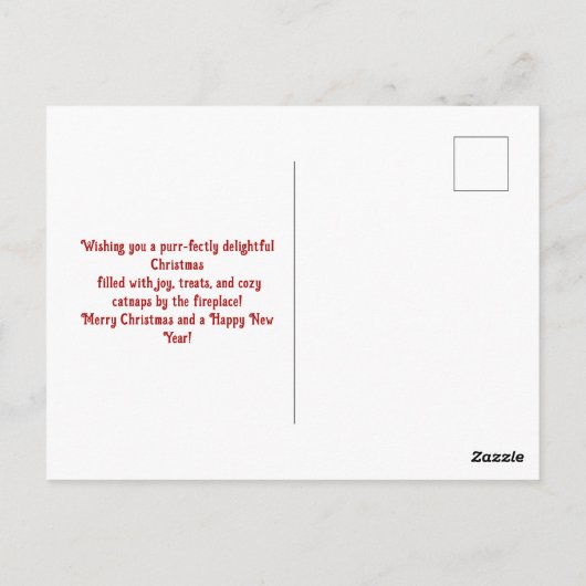 Schattigee Waterverf katten vieren Kerstmis Briefkaart (Achterkant)