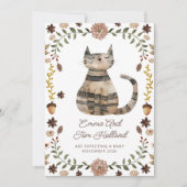 Schattigee Waterverf Kattenzwangerschap Aankondiging (Voorkant)