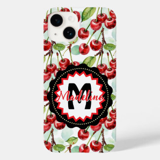Schattigee Waterverf Kersenpatroon gepersonaliseer Case-Mate iPhone 14 Hoesje