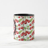 Schattigee Waterverf Kersenpatroon gepersonaliseer Mok (Midden)