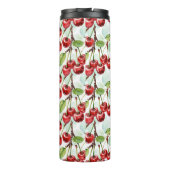 Schattigee Waterverf Kersenpatroon gepersonaliseer Thermosbeker (Achterkant)