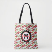 Schattigee Waterverf Kersenpatroon gepersonaliseer Tote Bag (Voorkant)