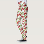 Schattigee Waterverf Kersenpatroon Midden-Eeuw Leggings (Links)