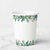 Schattigee Waterverf Kerst Baby shower Papieren Bekers (Achterkant)