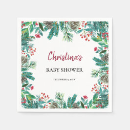 Schattigee Waterverf Kerst Baby shower Servet