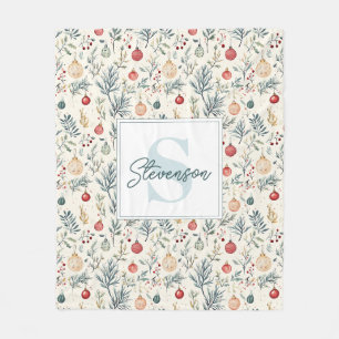 Schattigee Waterverf Kerst Esthetische Greenery Fleece Deken