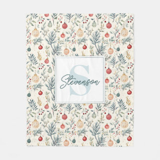 Schattigee Waterverf Kerst Esthetische Greenery Fleece Deken