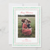 Schattigee Waterverf Kerst Lijst Foto Vakantie Kaa Feestdagenkaart (Voorkant)