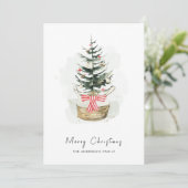 Schattigee Waterverf kerstboom Minimale kerst Feestdagenkaart (Staand voorkant)