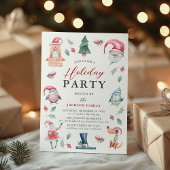 Schattigee Waterverf Kerstfeest Kaart