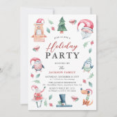 Schattigee Waterverf Kerstfeest Kaart (Voorkant)