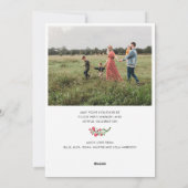 Schattigee Waterverf Kerstmis Foto Lijst Feestdagenkaart (Achterkant)