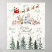 Schattigee Waterverf Kerstmiskwekerij Decor Poster (Voorkant)