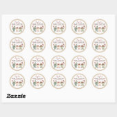 Schattigee Waterverf kerstvakantie Baby shower Ronde Sticker (Vel)