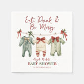 Schattigee Waterverf kerstvakantie Baby shower Servet (Voorkant)