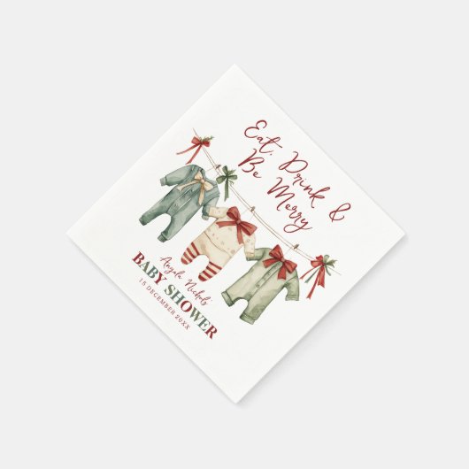 Schattigee Waterverf kerstvakantie Baby shower Servet (Hoek)