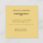 Schattigee Waterverf kikkerparaplu Vierkante Visitekaartje (Achterkant)